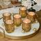 Kate Aspen® Gold Vintage Ribbed Glass Tealight Votive Candle Holder Set